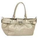 Salvatore Ferragamo Gancini Tragetasche Leder Silber Gold Original JB034-1