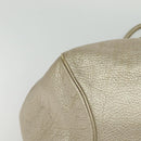 Salvatore Ferragamo Gancini Tragetasche Leder Silber Gold Original JB034-14