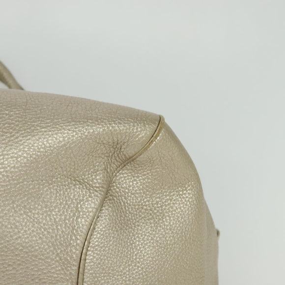 Salvatore Ferragamo Gancini Tragetasche Leder Silber Gold Original JB034