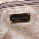 Salvatore Ferragamo Gancini Tragetasche Leder Silber Gold Original JB034-18