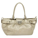 Salvatore Ferragamo Gancini Tragetasche Leder Silber Gold Original JB034-13