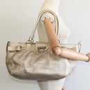 Salvatore Ferragamo Gancini Tragetasche Leder Silber Gold Original JB034-21