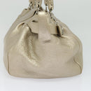 Salvatore Ferragamo Gancini Tragetasche Leder Silber Gold Original JB034-3
