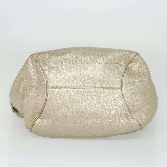 Salvatore Ferragamo Gancini Tragetasche Leder Silber Gold Original JB034