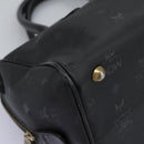 MCM Vicetos Logogram Hand Bag PVC 2way Black Gold Auth JB035-10