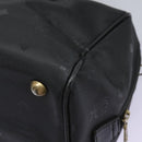 MCM Vicetos Logogram Hand Bag PVC 2way Black Gold Auth JB035-13