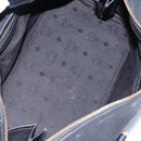 MCM Vicetos Logogram Hand Bag PVC 2way Black Gold Auth JB035-9