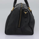 MCM Vicetos Logogram Hand Bag PVC 2way Black Gold Auth JB035-4