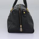 MCM Vicetos Logogram Hand Bag PVC 2way Black Gold Auth JB035-5