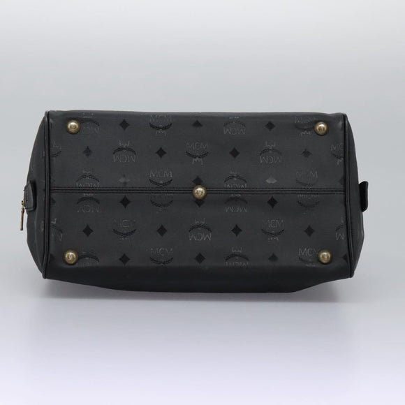 MCM Vicetos Logogram Hand Bag PVC 2way Black Gold Auth JB035