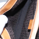 CELINE C Macadam Canvas Hand Bag Suede Dark Brown Gold Auth JB036-19