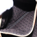 CELINE C Macadam Canvas Hand Bag Suede Dark Brown Gold Auth JB036-23