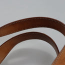 CELINE C Macadam Canvas Hand Bag Suede Dark Brown Gold Auth JB036-8