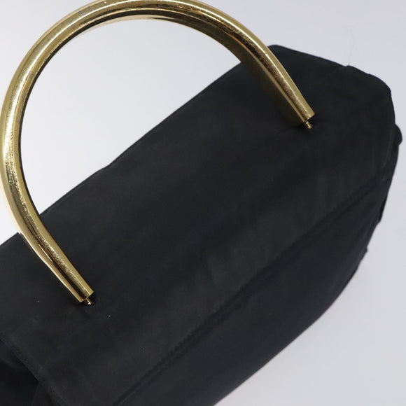 PRADA Hand Bag Nylon Navy Gold Auth JB052