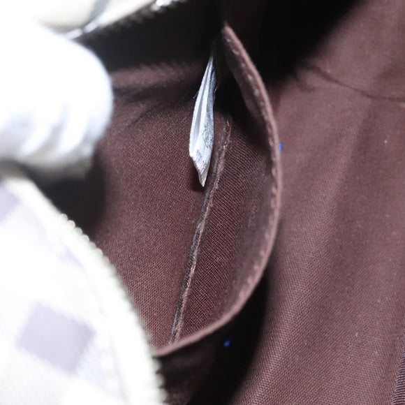 BURBERRY Nova Check Blue Label Shoulder Bag Nylon Beige Silver Auth JB053