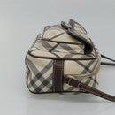 BURBERRY Nova Check Blue Label Shoulder Bag Nylon Beige Silver Auth JB053-3