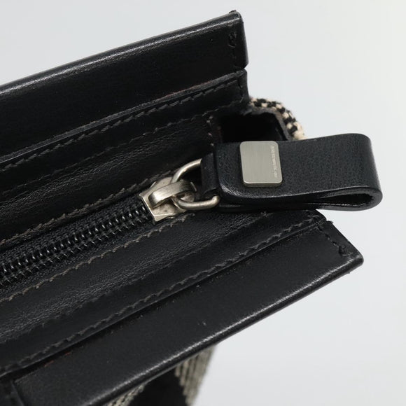 BURBERRY Nova Check Hand Bag Canvas Black Silver Auth JB054