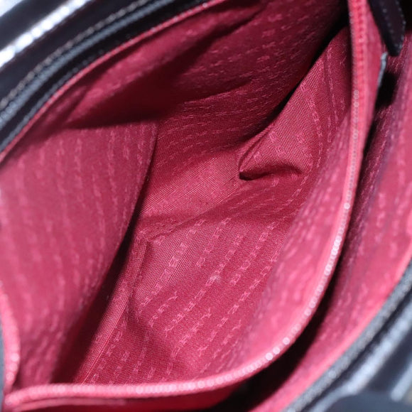 BURBERRY Nova Check Hand Bag Canvas Black Silver Auth JB054