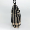 BURBERRY Nova Check Hand Bag Canvas Black Silver Auth JB054-4