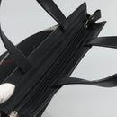 BURBERRY Nova Check Hand Bag Canvas Black Silver Auth JB054-6