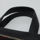 BURBERRY Nova Check Hand Bag Canvas Black Silver Auth JB054-8