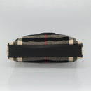 BURBERRY Nova Check Hand Bag Canvas Black Silver Auth JB054-5