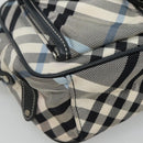 BURBERRY Nova Check Blue Label Shoulder Bag Nylon Blue Silver Auth JB055-14