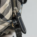 BURBERRY Nova Check Blue Label Shoulder Bag Nylon Blue Silver Auth JB055-10