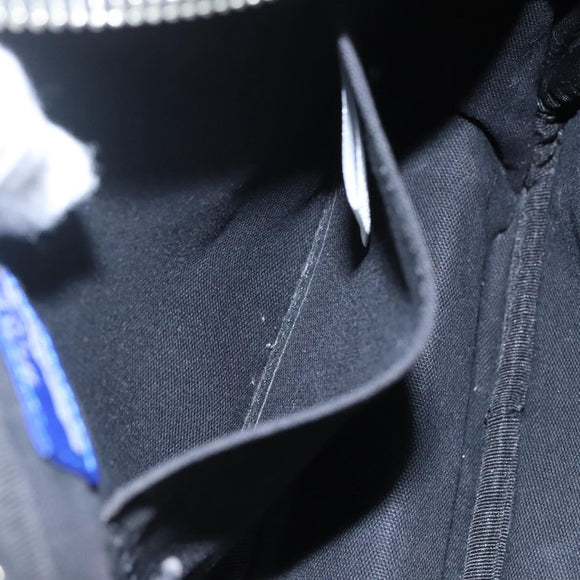 BURBERRY Nova Check Blue Label Shoulder Bag Nylon Blue Silver Auth JB055