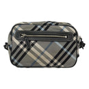 BURBERRY Nova Check Blue Label Shoulder Bag Nylon Blue Silver Auth JB055-2