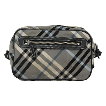 BURBERRY Nova Check Blue Label Shoulder Bag Nylon Blue Silver Auth JB055 - 0