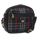 Burberrys Shoulder Bag Canvas Leather Navy Gold Auth JB067-1