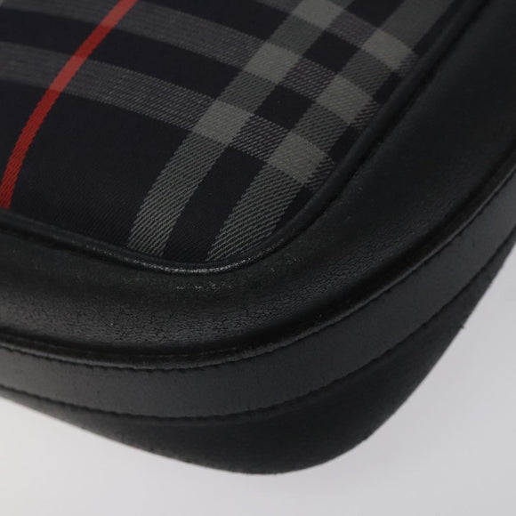 Burberrys Shoulder Bag Canvas Leather Navy Gold Auth JB067