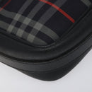 Burberrys Shoulder Bag Canvas Leather Navy Gold Auth JB067-15