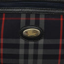 Burberrys Shoulder Bag Canvas Leather Navy Gold Auth JB067-18