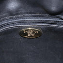 Burberrys Shoulder Bag Canvas Leather Navy Gold Auth JB067-19