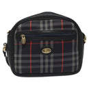 Burberrys Shoulder Bag Canvas Leather Navy Gold Auth JB067-13