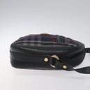 Burberrys Shoulder Bag Canvas Leather Navy Gold Auth JB067-3