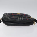 Burberrys Shoulder Bag Canvas Leather Navy Gold Auth JB067-6