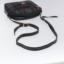 Burberrys Shoulder Bag Canvas Leather Navy Gold Auth JB067-7