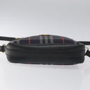 Burberrys Shoulder Bag Canvas Leather Navy Gold Auth JB067-5