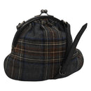 BURBERRY Nova Check Shoulder Bag Wool Navy Auth JB068-1