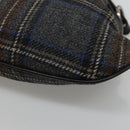 BURBERRY Nova Check Shoulder Bag Wool Navy Auth JB068-9