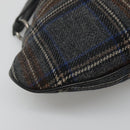 BURBERRY Nova Check Shoulder Bag Wool Navy Auth JB068-14