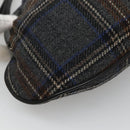 BURBERRY Nova Check Shoulder Bag Wool Navy Auth JB068-16