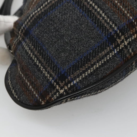 BURBERRY Nova Check Shoulder Bag Wool Navy Auth JB068