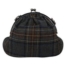 BURBERRY Nova Check Shoulder Bag Wool Navy Auth JB068-2