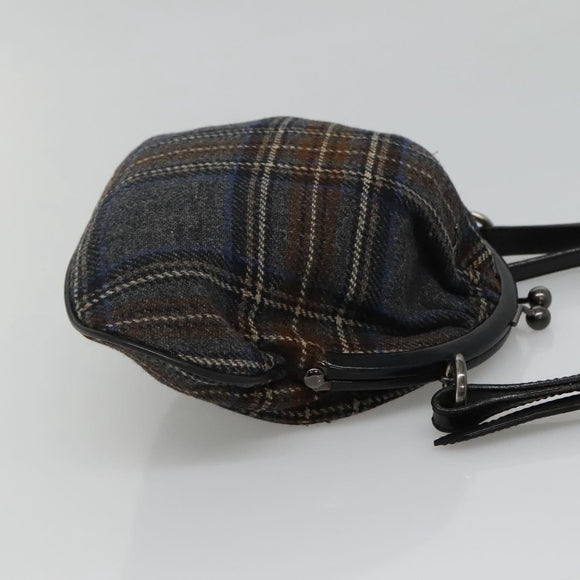 BURBERRY Nova Check Shoulder Bag Wool Navy Auth JB068