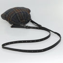 BURBERRY Nova Check Shoulder Bag Wool Navy Auth JB068-7