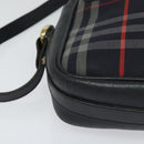 BURBERRY Nova Check Hand Bag Canvas Navy Auth JB069-10